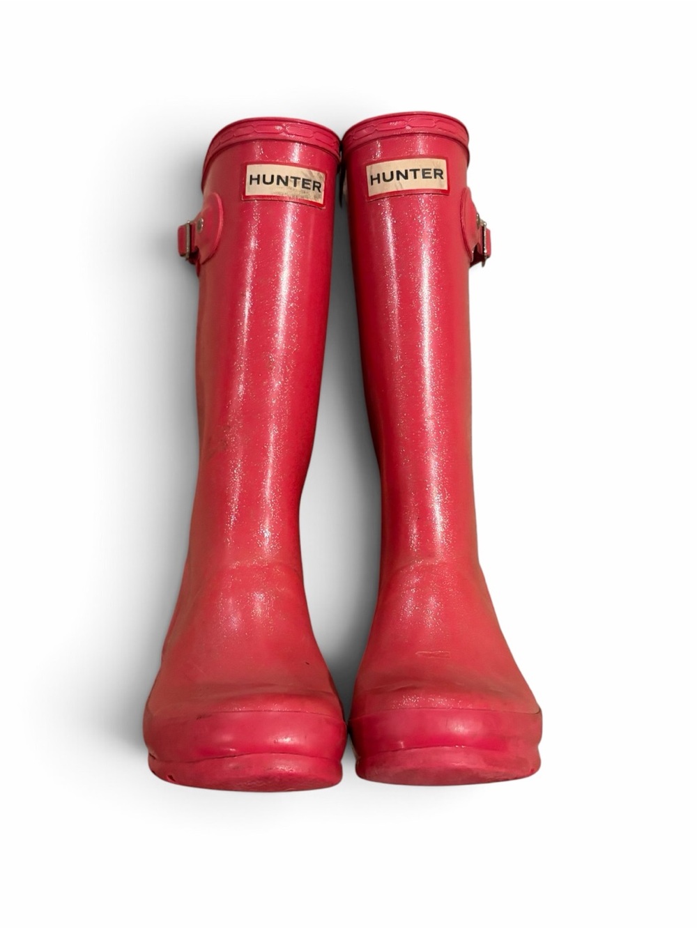 Hunter Youth Pink Gloss Tall Waterproof Rain Boots
